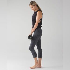 Lululemon Wunder Under Crop, High-Rise, Heathered Grey, Size 8
